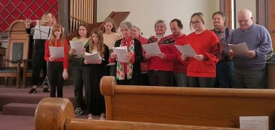 Our choir with flute accompaniment